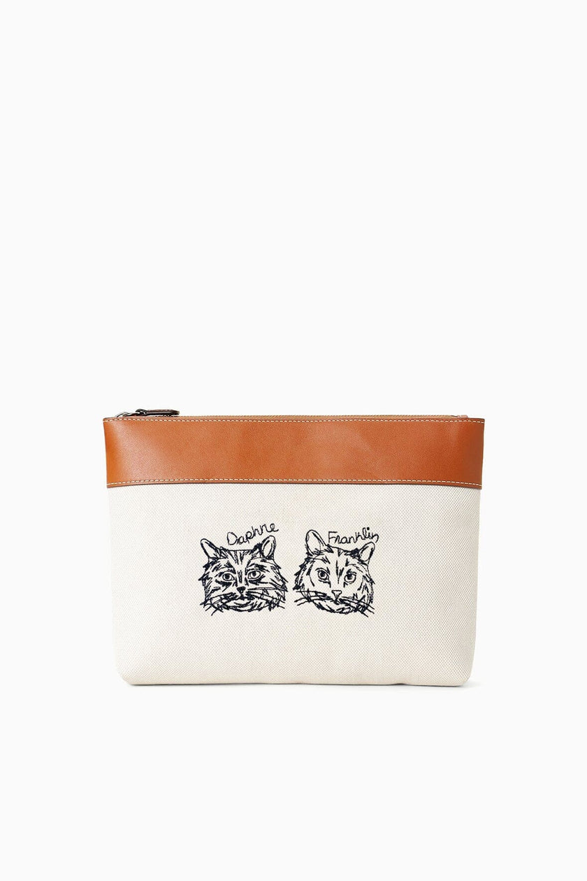 CUSTOM STAUD x C.BONZ DUCKIE ZIP POUCH  CREAM TAN - Image 2