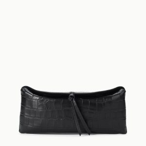 EVE CLUTCH BLACK CROCO