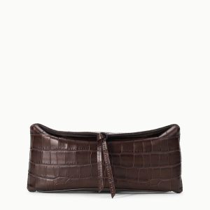EVE CLUTCH ESPRESSO CROCO