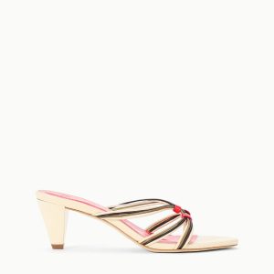 CARRIE MULE CREAM RED ROSE