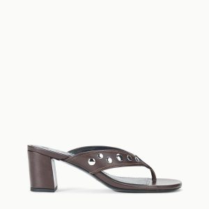 NOVA THONG HEEL ESPRESSO STUDS