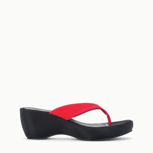 REMY THONG WEDGE BLACK RED