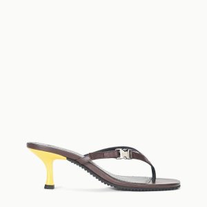 FLYNN KITTEN HEEL ESPRESSO LEMON