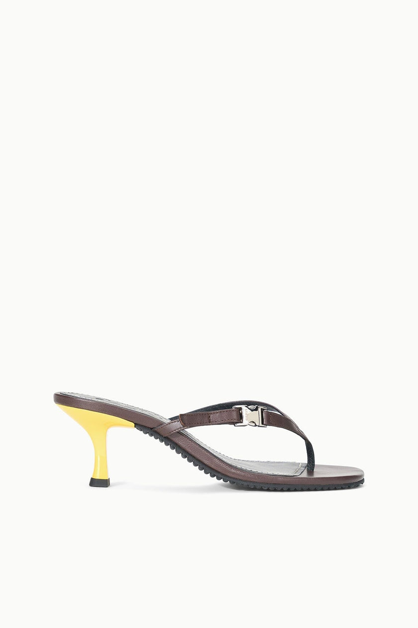 FLYNN KITTEN HEEL ESPRESSO LEMON