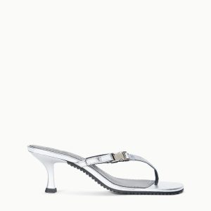 FLYNN KITTEN HEEL  SILVER