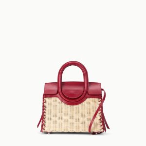 MAUDE MINI WICKER CARRYALL NATURAL ROUGE