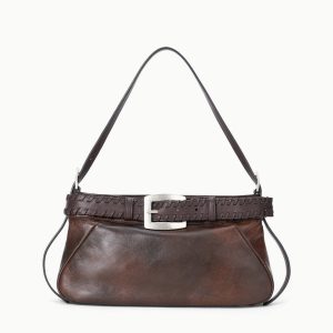 BROOKLYN SHOULDER BAG ESPRESSO DISTRESSED