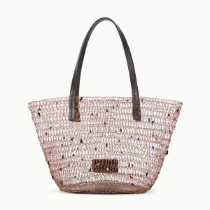 JEWEL BUCKET BAG MULTI COLOR BEADS