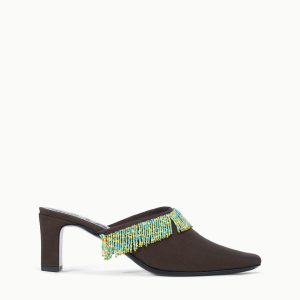 JOANNA KITTEN HEEL MULE  ESPRESSO