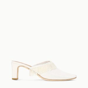 JOANNA KITTEN HEEL MULE  IVORY