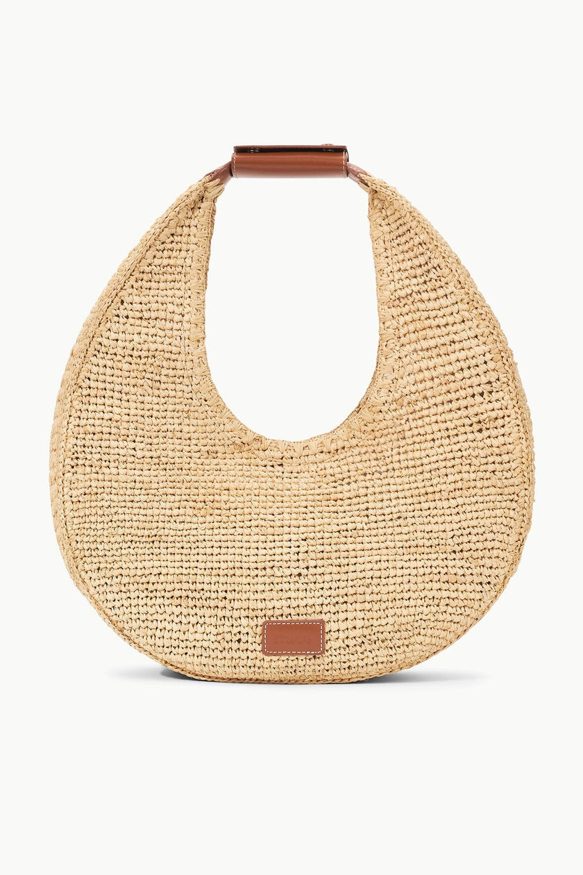 LARGE RAFFIA MOON TOTE BAG NATURAL RAFFIA - Image 3