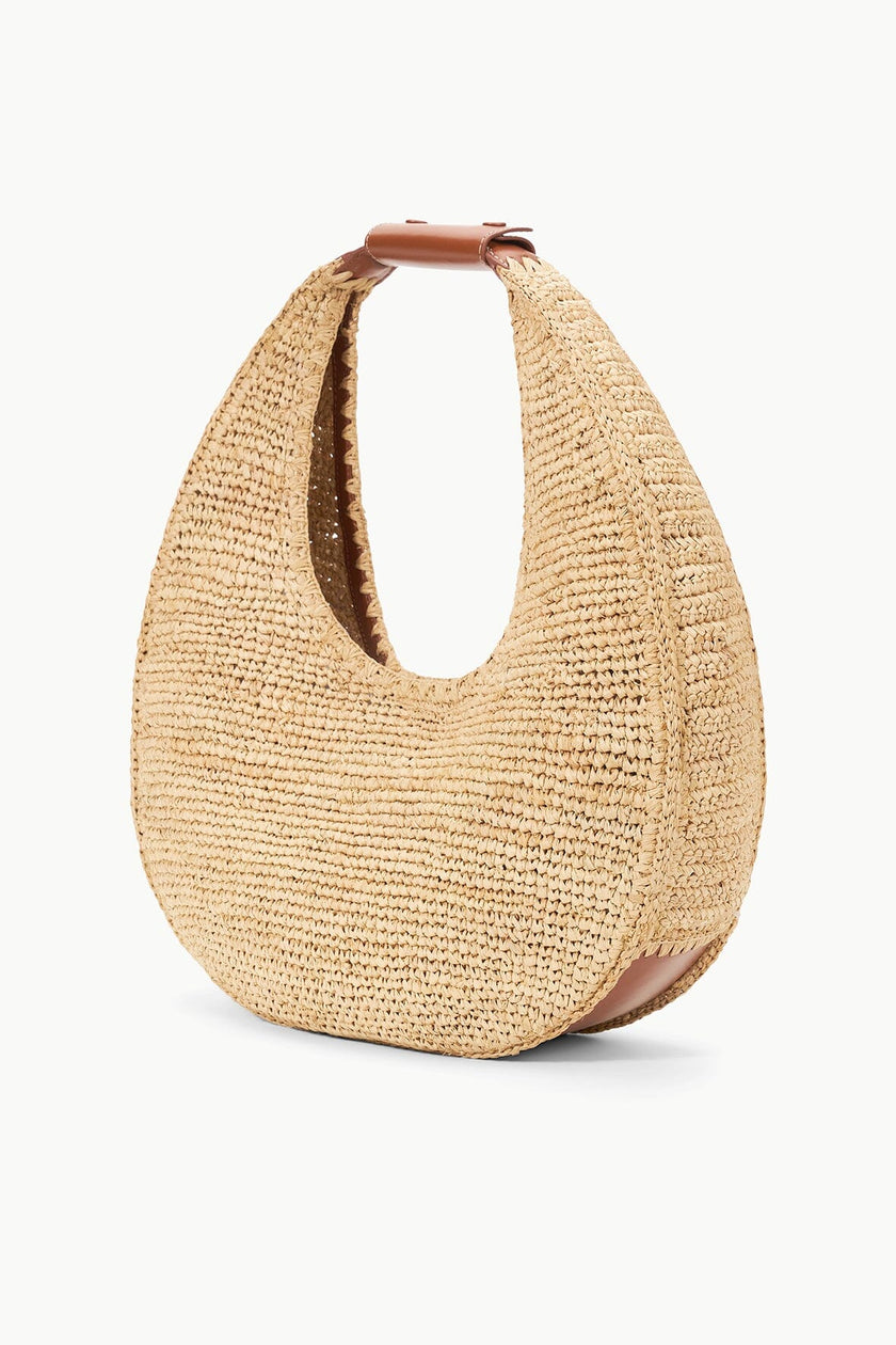 LARGE RAFFIA MOON TOTE BAG NATURAL RAFFIA - Image 2