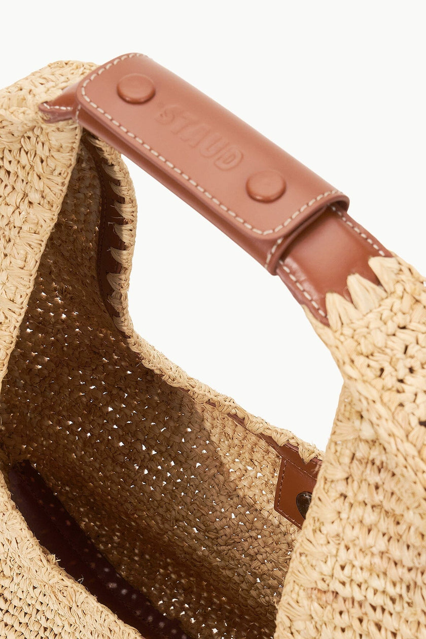 LARGE RAFFIA MOON TOTE BAG NATURAL RAFFIA - Image 4