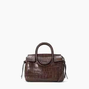 MAUDE MINI CARRYALL ESPRESSO CROCO