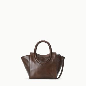 MAUDE MINI TOTE ESPRESSO DISTRESSED