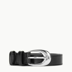 MOON BUCKLE BELT BLACK SILVER