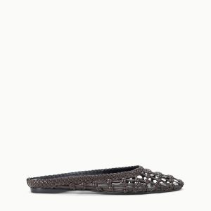 OTTO FLAT MULE  ESPRESSO KNOTTED