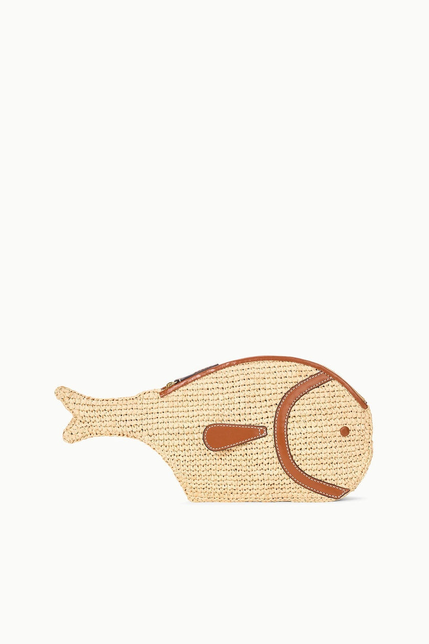 PESCE RAFFIA CLUTCH NATURAL TAN