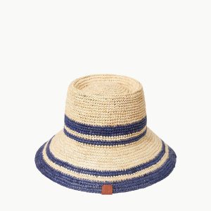 RITA BUCKET HAT  NATURAL NAVY
