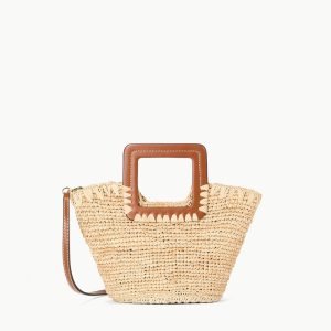SHIRLEY RAFFIA MINI BUCKET  NATURAL TAN