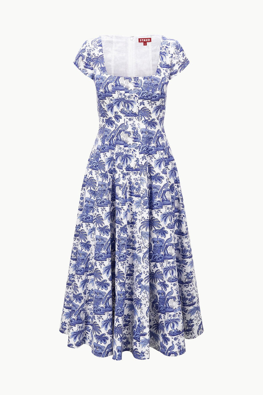 SHORT SLEEVE WELLS DRESS BLUE TOILE - Image 5