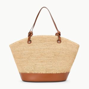 SQUILLO RAFFIA TOTE NATURAL TAN