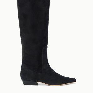 WALLY FLAT BOOT BLACK SUEDE