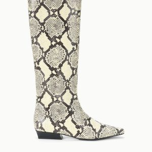 WALLY FLAT BOOT WHITE SNAKE