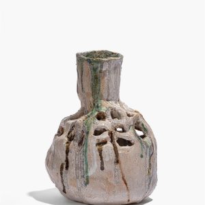 LOTUS VASE  GREY MULTI GLAZE