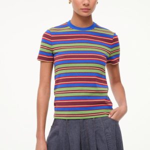 WEEKEND CREW TEE SPECTRUM STRIPE