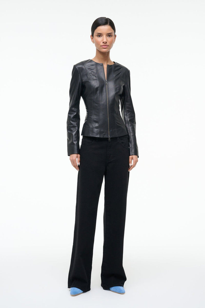 WELLS LEATHER JACKET  BLACK - Image 2