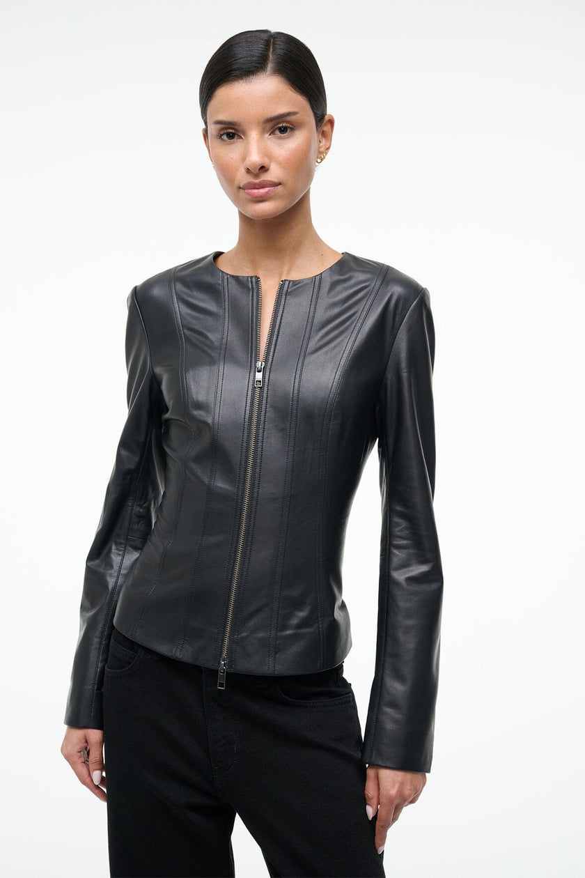 WELLS LEATHER JACKET  BLACK