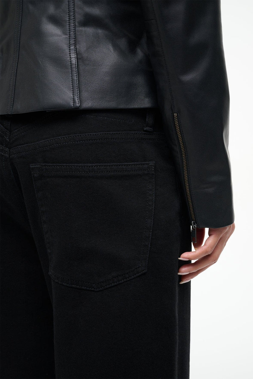 WELLS LEATHER JACKET  BLACK - Image 5